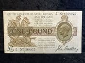 Great Britain, £1, Bradbury, 3rd Issue 1917 (Z18, Control Note), F, BKN2565