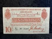 Great Britain, 10 Shillings, Bradbury, 2nd Issue 1915 (E1/24), AF Holes, BKN2576