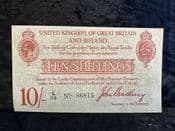 Great Britain, 10 Shillings, Bradbury, 2nd Issue 1915 (L24), VF, BKN2575