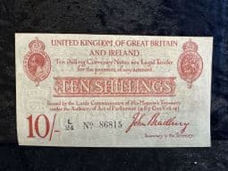 Great Britain, 10 Shillings, Bradbury, 2nd Issue 1915 (L24), VF, BKN2575