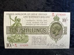 Great Britain, 10 Shillings, Fisher, 3rd Issue 1927 (W79), EF, BKN2577