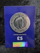 Great Britain, 2002 The Queen Mother Memorial Crown 5 Pound Coin, Unc in CC Card, CK015