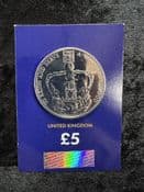Great Britain, 2013 60th Anniversary of The Queen's Coronation 5 Pound Coin, Unc in CC Card, CK012