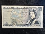 Great Britain, £5, Page 1973 (14Y, Misaligned Serial Error), EF, BKN2543