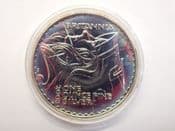 Great Britain, Silver (.958), 2003 1oz Britannia £2, UNC, Toned, OS2208