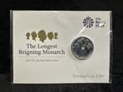 Great Britain, Silver (.999), 2015 1/2 oz £20 Coin (QEII Longest Reign), Unc in Pack, BC5112