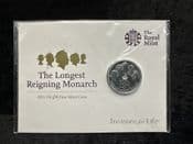 Great Britain, Silver (.999), 2015 1/2 oz £20 Coin (QEII Longest Reign), Unc in Pack, BC5126