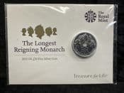 Great Britain, Silver (.999), 2015 1/2 oz £20 Coin (QEII Longest Reign), Unc in Pack, BC5365
