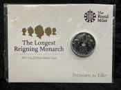 Great Britain, Silver (.999), 2015 1/2 oz £20 Coin (QEII Longest Reign), Unc in Pack, BC5373