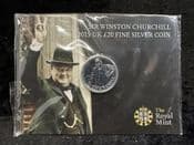 Great Britain, Silver (.999), 2015 1/2 oz £20 Coin (Winston Churchill), Unc in Pack, BC5106