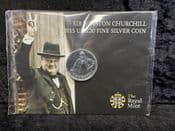 Great Britain, Silver (.999), 2015 1/2 oz £20 Coin (Winston Churchill), Unc in Pack, BC5358