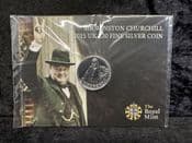 Great Britain, Silver (.999), 2015 1/2 oz £20 Coin (Winston Churchill), Unc in Pack, BC5360