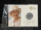 Great Britain, Silver (.999), 2016 1/2 oz £20 Coin (QEII 90th Birthday), Unc in Pack, BC5109