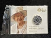 Great Britain, Silver (.999), 2016 1/2 oz £20 Coin (QEII 90th Birthday), Unc in Pack, BC5110