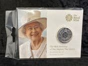 Great Britain, Silver (.999), 2016 1/2 oz £20 Coin (QEII 90th Birthday), Unc in Pack, BC5364