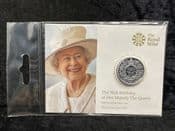 Great Britain, Silver (.999), 2016 1/2 oz £20 Coin (QEII 90th Birthday), Unc in Pack, BC5374