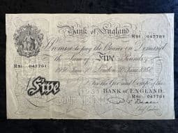 Great Britain, White £5, Beale 1950 (R91), F, BKN2659