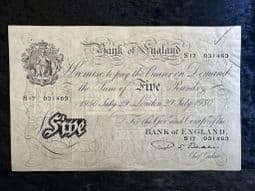 Great Britain, White £5, Beale 1950 (S17), GF, BKN2663