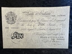 Great Britain, White £5, Beale 1950 (S20), VF, BKN2662