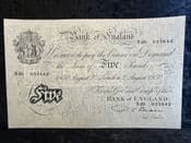 Great Britain, White £5, Beale 1950 (S20), VF, BKN2662