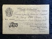 Great Britain, White £5, Beale 1952 (W45), AF, BKN2682