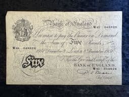 Great Britain, White £5, Beale 1952 (W45), AF, BKN2682