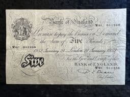 Great Britain, White £5, Beale 1952 (W81), AVF, BKN2667