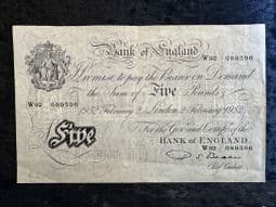 Great Britain, White £5, Beale 1952 (W92), GF, BKN2657