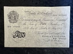 Great Britain, White £5, Beale 1952 (X76), GVF, BKN2670