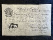 Great Britain, White £5, Beale 1952 (X76), GVF, BKN2671
