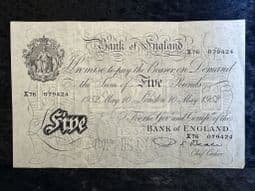 Great Britain, White £5, Beale 1952 (X76), VF, BKN2676