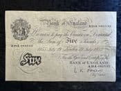 Great Britain, White £5, O'Brien 1955 (A29A), F, BKN2677