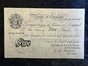 Great Britain, White £5, O'Brien 1955 (A77A), AEF, BKN2683