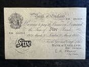 Great Britain, White £5, O'Brien 1955 (Z34), AVF, BKN2678