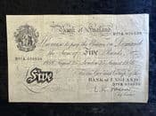 Great Britain, White £5, O'Brien 1956 (D77A), F, BKN2684