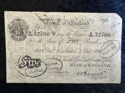 Great Britain, White £5, Peppiatt 1936 (B/308), VG, BKN2638