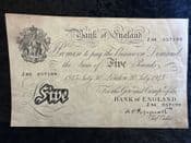 Great Britain, White £5, Peppiatt 1945 (J84), AVF, BKN2650