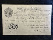 Great Britain, White £5, Peppiatt 1945 (J99), VF, BKN2649