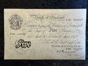 Great Britain, White £5, Peppiatt 1947 (1948, L89), GF, BKN2681
