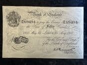 Great Britain, White £50,1937 (Operation Bernhard Forgery), GVF, BKN2688