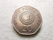 Guernsey, 20 Pence 1992, VF, CS9488