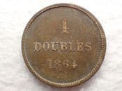 Guernsey, 4 Doubles 1864, AF, CS12483