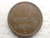 Guernsey, 4 Doubles 1864, Fair, CS12837