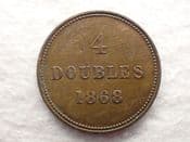 Guernsey, 4 Doubles 1868, F, CS12478