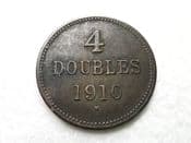 Guernsey, 4 Doubles 1910 H, VF, CS7006