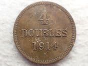 Guernsey, 4 Doubles 1914 H, GF, CS13008