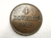 Guernsey, 4 Doubles 1918 H, VF, CS7620