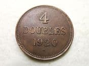 Guernsey, 4 Doubles 1920 H, VF, CS8937