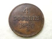 Guernsey, 4 Doubles 1920 H, VF, CS9096