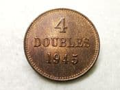 Guernsey, 4 Doubles 1945 H, EF, CS8856
